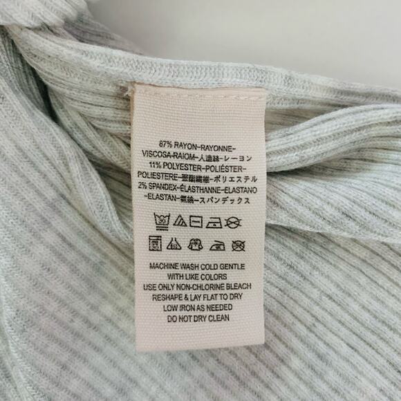 WE THE FREE PEOPLE Top Blouse Ribbed Thermal V-Neck Peplum Full Side Slits SM - Picture 12 of 14